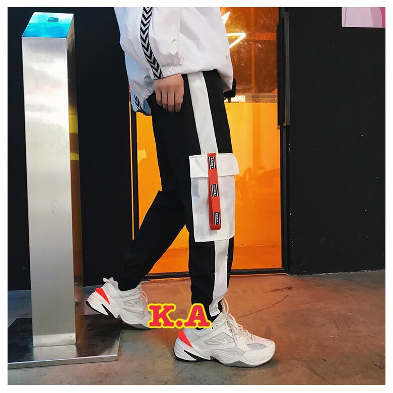 Quần kaki túi đỏ sọc 1 line unisex nam nữ hình thật chất đẹp loại 1 FREESHIP KAQ06 -Thời Trang ALIMO SALE Siêu Ưu Đãi
