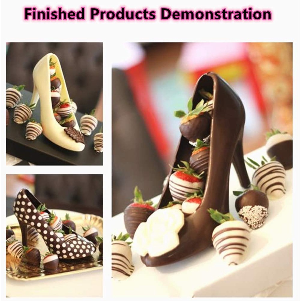 Cặp Khuôn ANAEAT Thiết Kế Hình Chiếc Giày Cao Gót 3D Tạo Hình Kẹo Mềm Để Trang Trí Bánh Kem