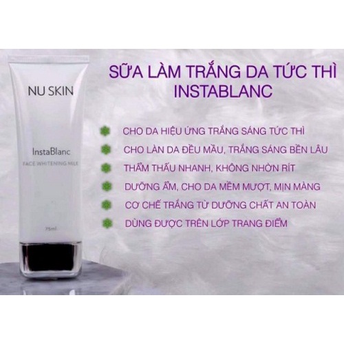Sữa Dưỡng Trắng Da Tức Thì Nuskin InstaBlanc Face Whitening Milk 75ml Chính Hãng