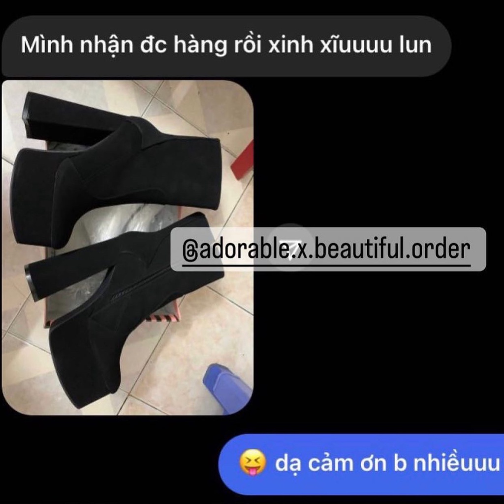 [Ảnh Thật[ Giày Bốt Đế Đúp Gót Cao 15 Phân Hack Chiều Cao Hot Trend 2022 [AdorablexBeautiful]