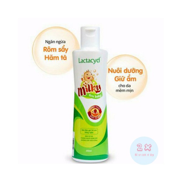 Sữa tắm gội cho bé Lactacyd Milky 250ml