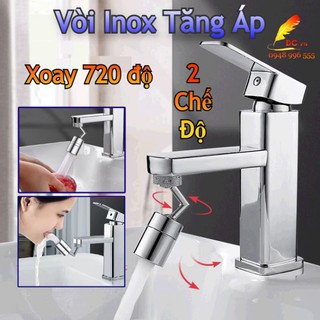 Vòi tăng áp inox đầu nối vòi rửa chén bát tăng áp đa năng thông minh xoay 360 720 độ bồn rửa mặt - bảo hành
