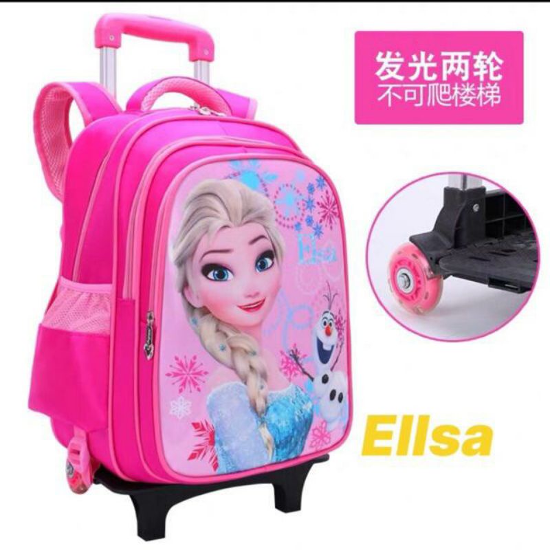 Balo kéo Elsa 6 bánh leo cầu thang