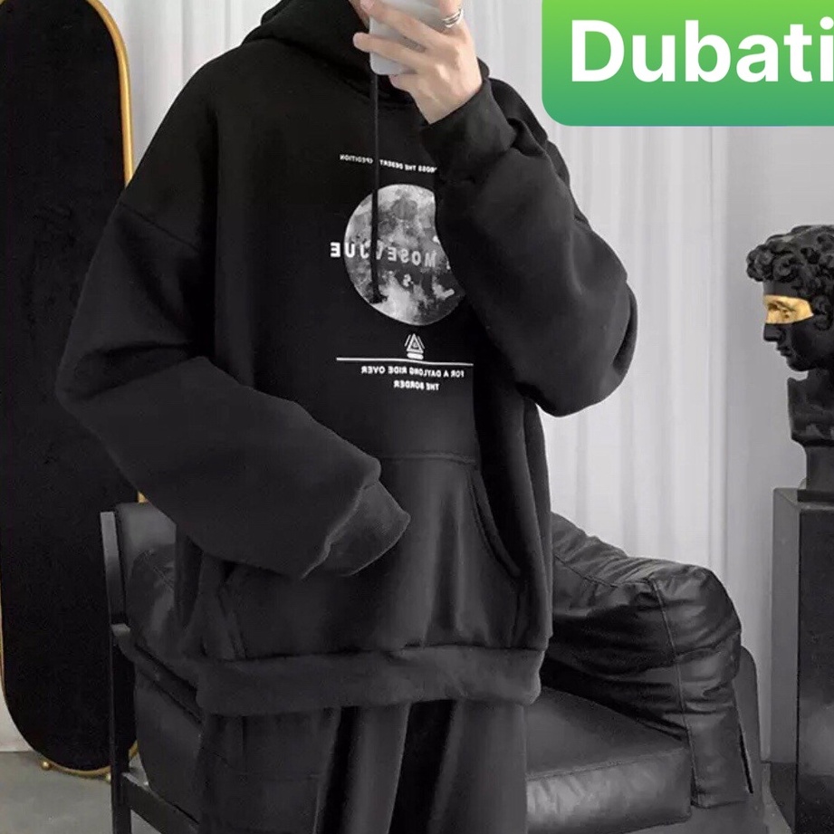ÁO KHOÁC HOODIE NAM NỮ UNISEX CHẤT NỈ DÀY MỊN HỌA TIẾT MẶT TRĂNG FROM RỘNG SÀNH ĐIỆU- DUBATI FASHION