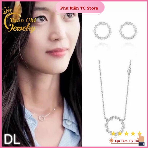 Set Bạc Đẹp ❤️SIÊU HOT❤️ Dây Chuyền Nữ- Bông Tai Nữ Bạc Cao Cấp
