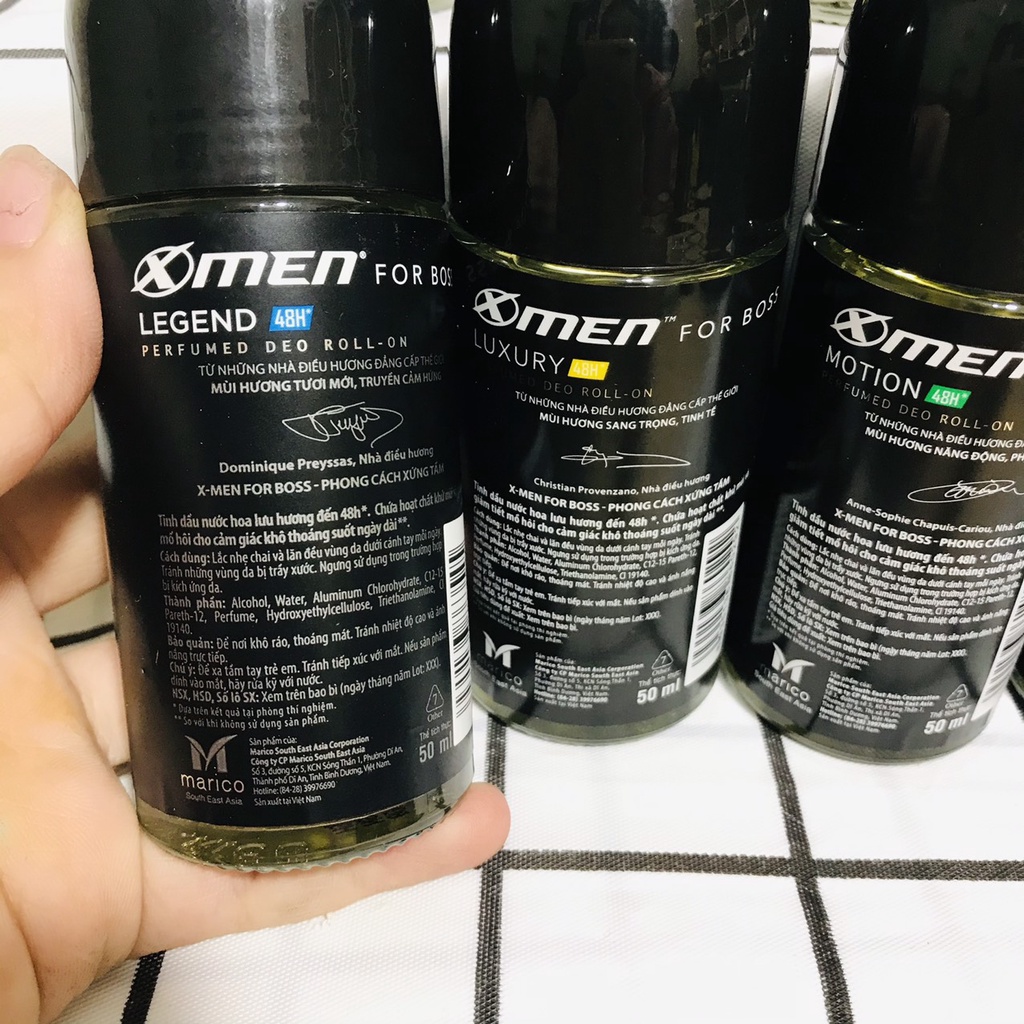 Lăn khử mùi X-Men For Boss Luxury/ Motion/ Intense/Legend 50ml
