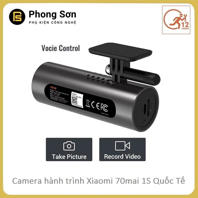 Camera hành trình Xiaomi 70mai Smart Dashcam 1S - Phiên Bản quốc tế ( Bảo Hành 12 Tháng )