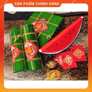 Bánh Trưng trang trí Tết, Lì xì, pháo giấy mô hình phụ kiện trang trí Tết