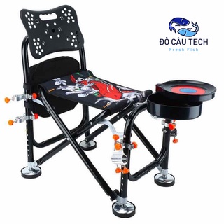 Ghế Câu Đài ghế câu cá địa hình full phụ kiện-Họa tiết Cá chép tuyệt đẹp