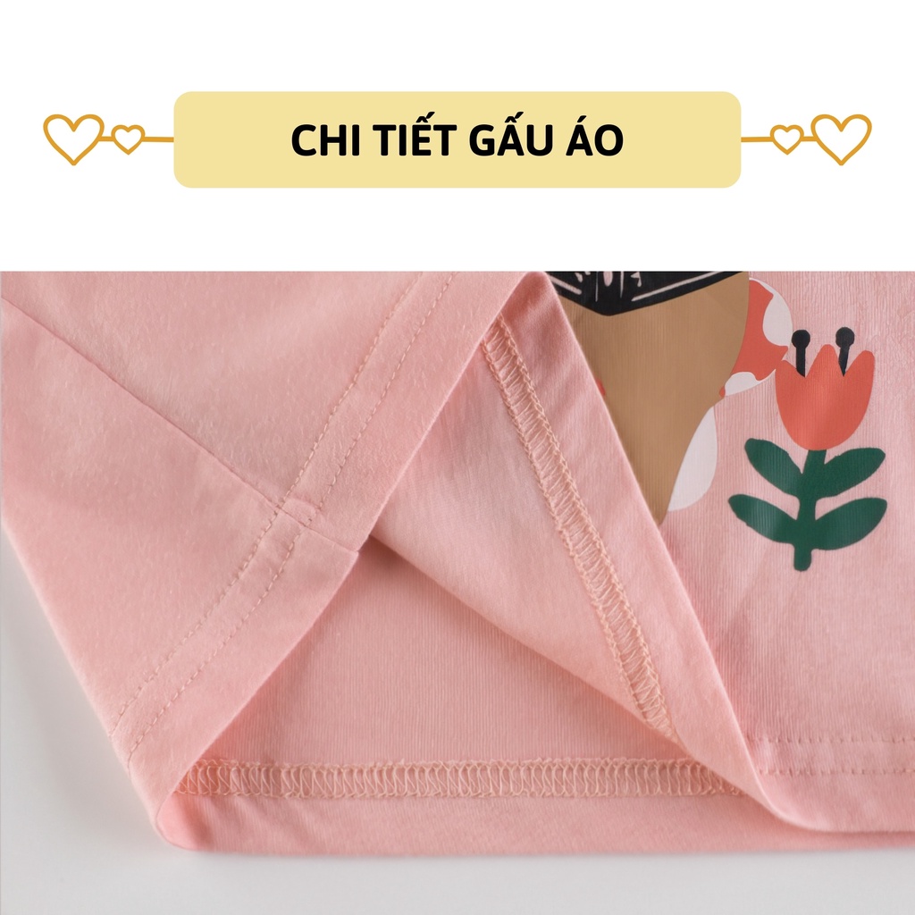 Áo thun bé gái ngắn tay 27Kids 27Home áo cộc nữ 100% Cotton cho trẻ từ 2-10 tuổi GSTS10