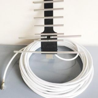 Anten dvb t2 dùng cho tivi tích hợp dvb t2, kèm 15m dây, đầu cắm.