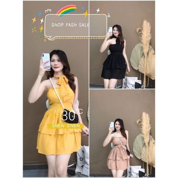Váy cúp ngực đầm dáng xòe tiểu thư chất xốp hoa hồng nổi kiểu công chúa bồng bềnh Rosie Dress