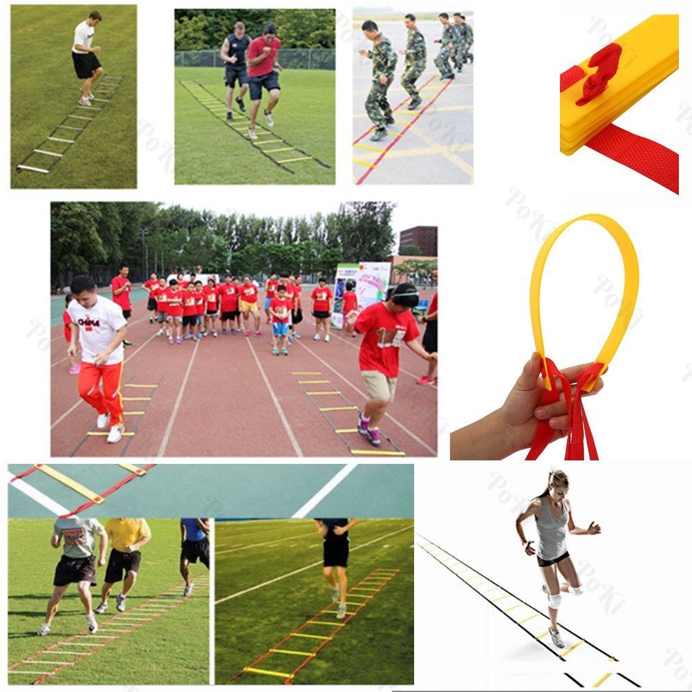 Thang dây thể thao tập luyện thể lực bóng đá 5m 10 thanh, nâng cao sức khỏe, thể lực và tầm vóc - POKI