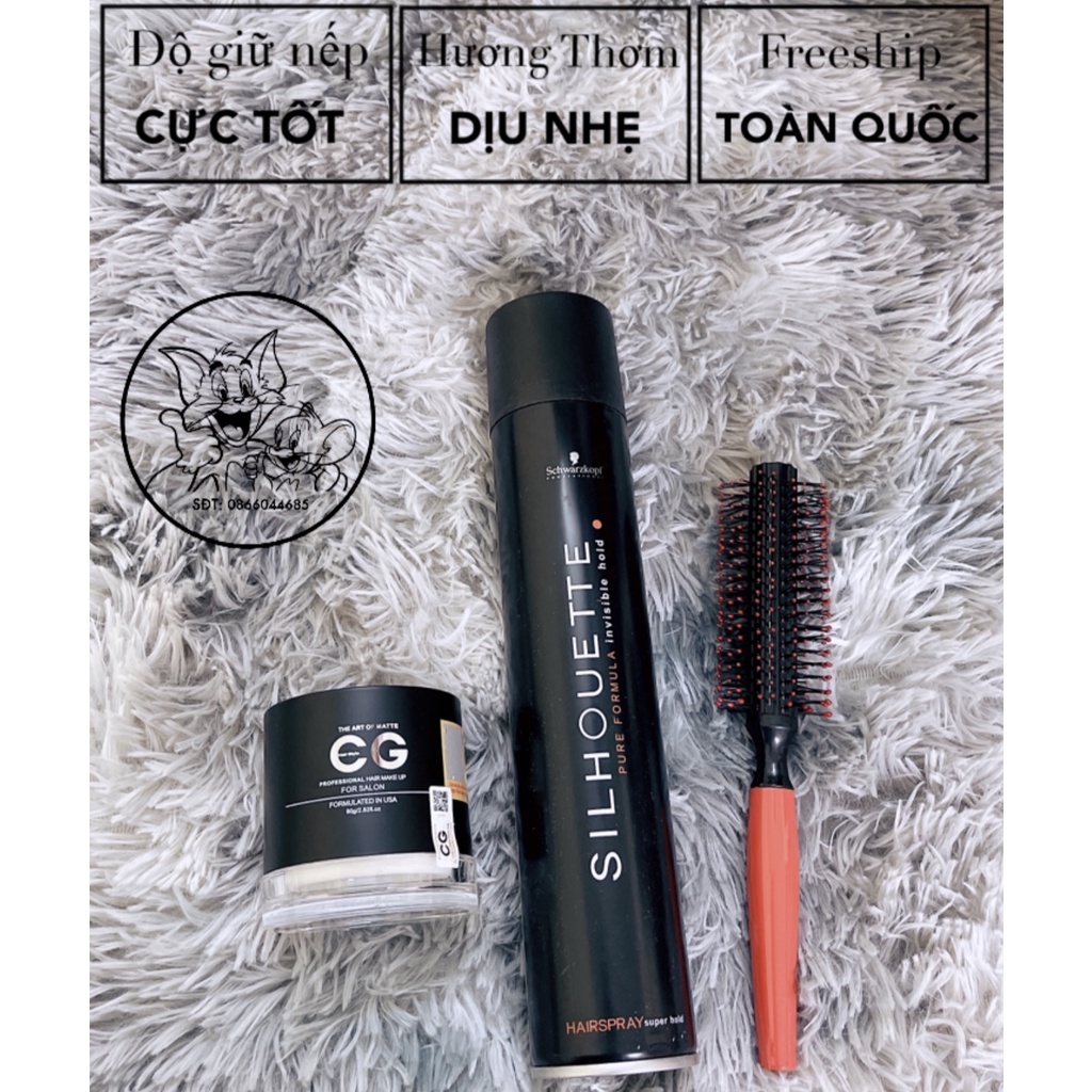 Combo gôm sáp CG (Chính Hãng)(Giữ nếp Tạo Kiểu) +Tặng lược