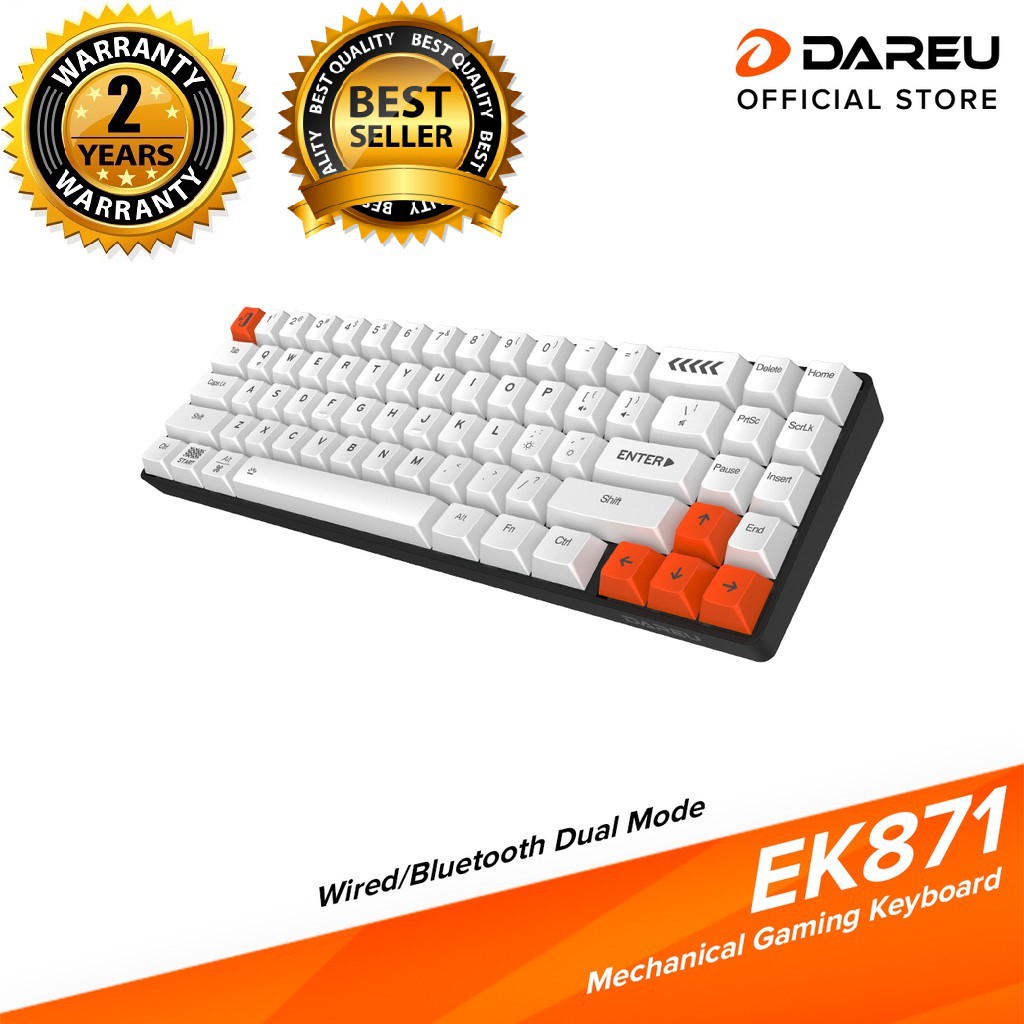 Bàn phím cơ Bluetooth DAREU EK871 71KEY (PBT, Blue/ Brown/ Red D-KAILH switch)