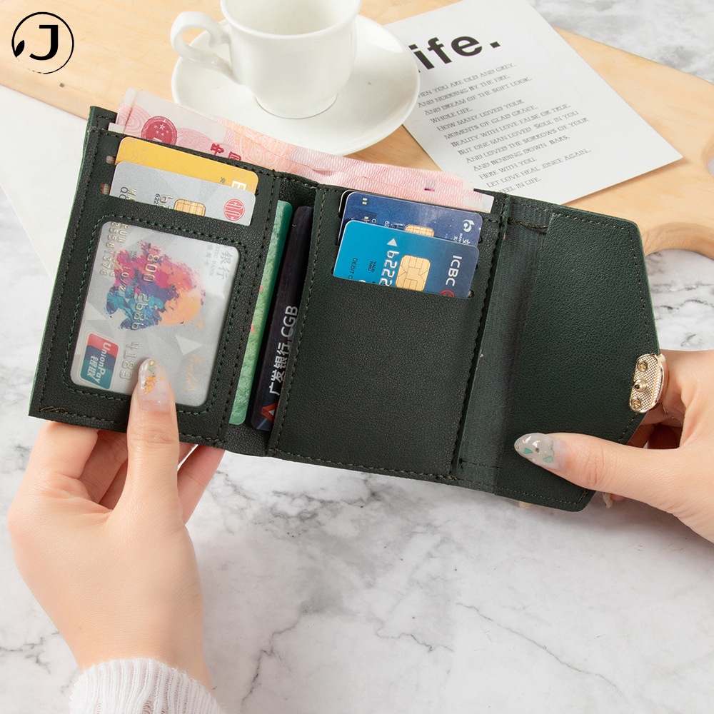 KAITIFEI Ví giá rẻ ngắn cầm tay mini dạng gập nhỏ gọn họa tiết vân da cá sấu thời trang bỏ túi cho nữ