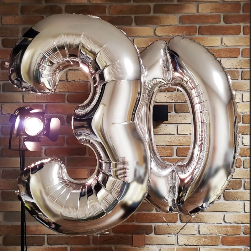 Bong Bóng Hình Số 0-9 Màu Vàng Hồng 32 inch Dùng Trang Trí Tiệc Sinh Nhật