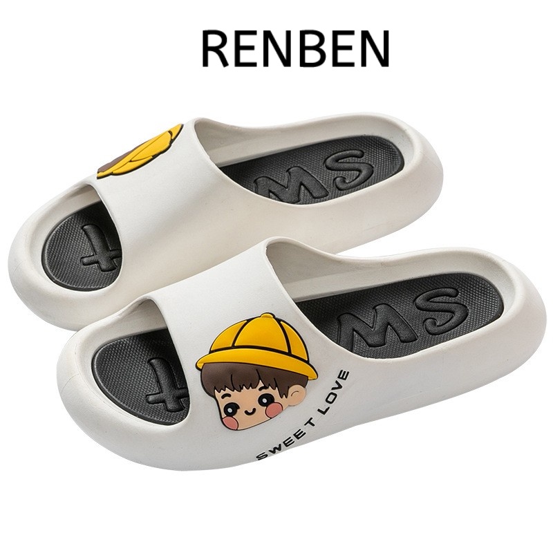 Dép sandal RENBEN đi trong nhà đế dày thoải mái chống trượt họa tiết hoạt hình thời trang cho nữ