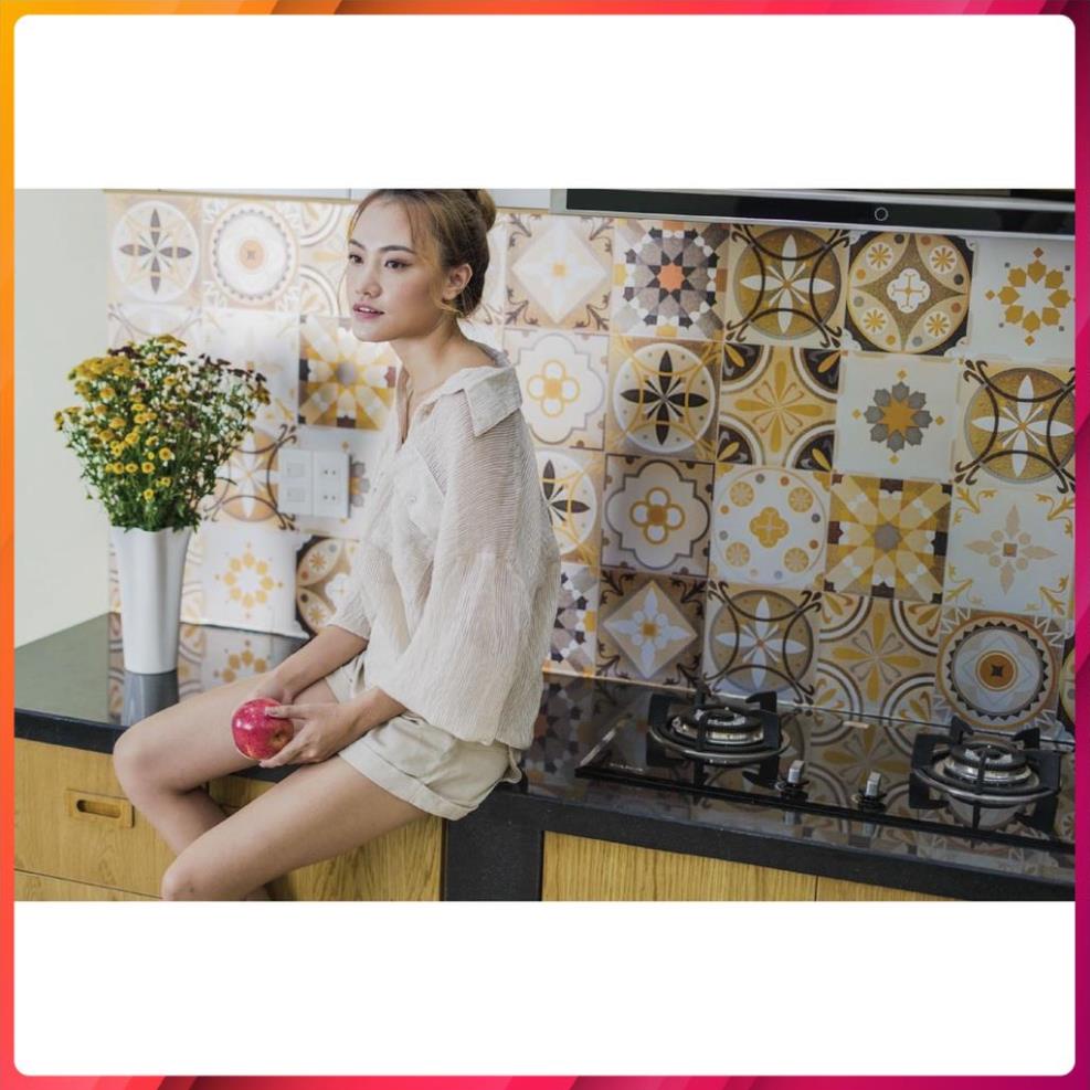 Decal Dán Tường Họa Tiết Gạch Bông Vintage Siêu Đẹp Shop Châu, Chất liệu cao cấp từ Đài Loan, nhiều mẫu mã (DGB-035)
