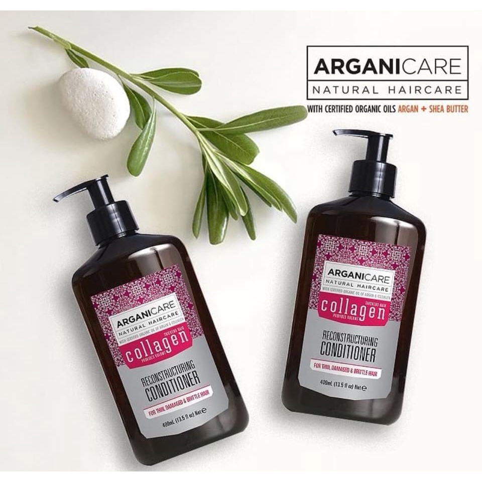 Cặp dầu gội và dầu xả Argani care collagen hữu cơ Pháp 400ml/750ml