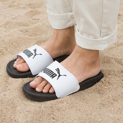 Dép Puma Chính Hãng FREESHIP Puma Popcat White Pink Black - Dép Quai Ngang Thời Trang Nữ