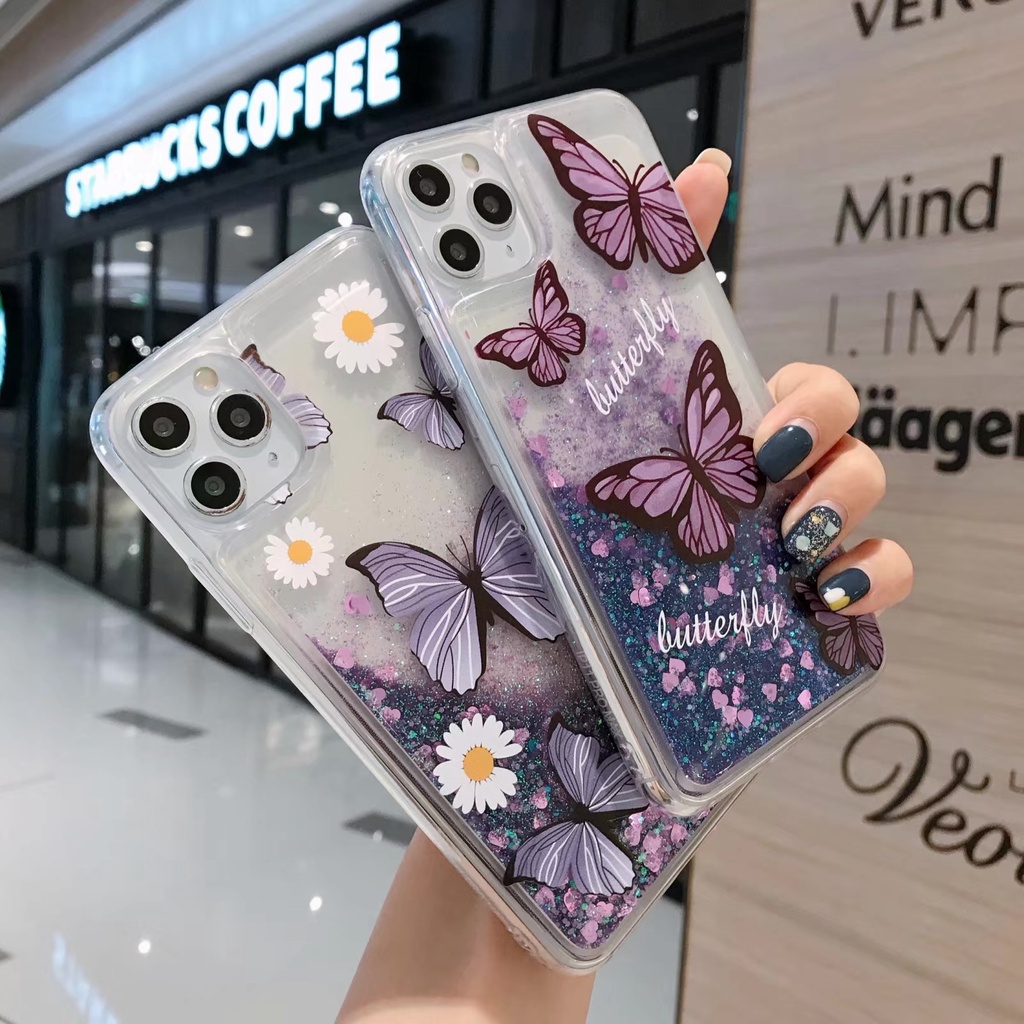 Ốp Điện Thoại TPU Dẻo Họa Tiết Cát Chảy Lấp Lánh Cho iPhone 6 6S 8 Plus X XR XS Max 11 Pro Max 12