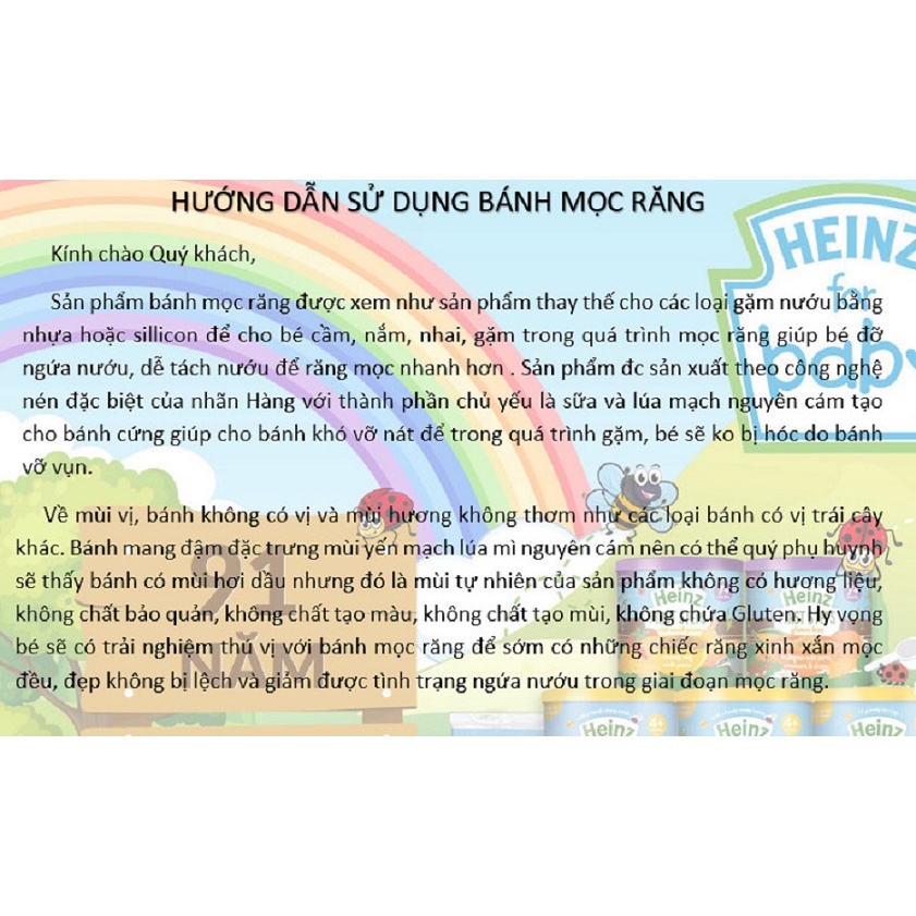 Bánh gặm HEINZ 100g cho bé từ 6 đến 36 tháng tuổi giai đoạn mọc răng