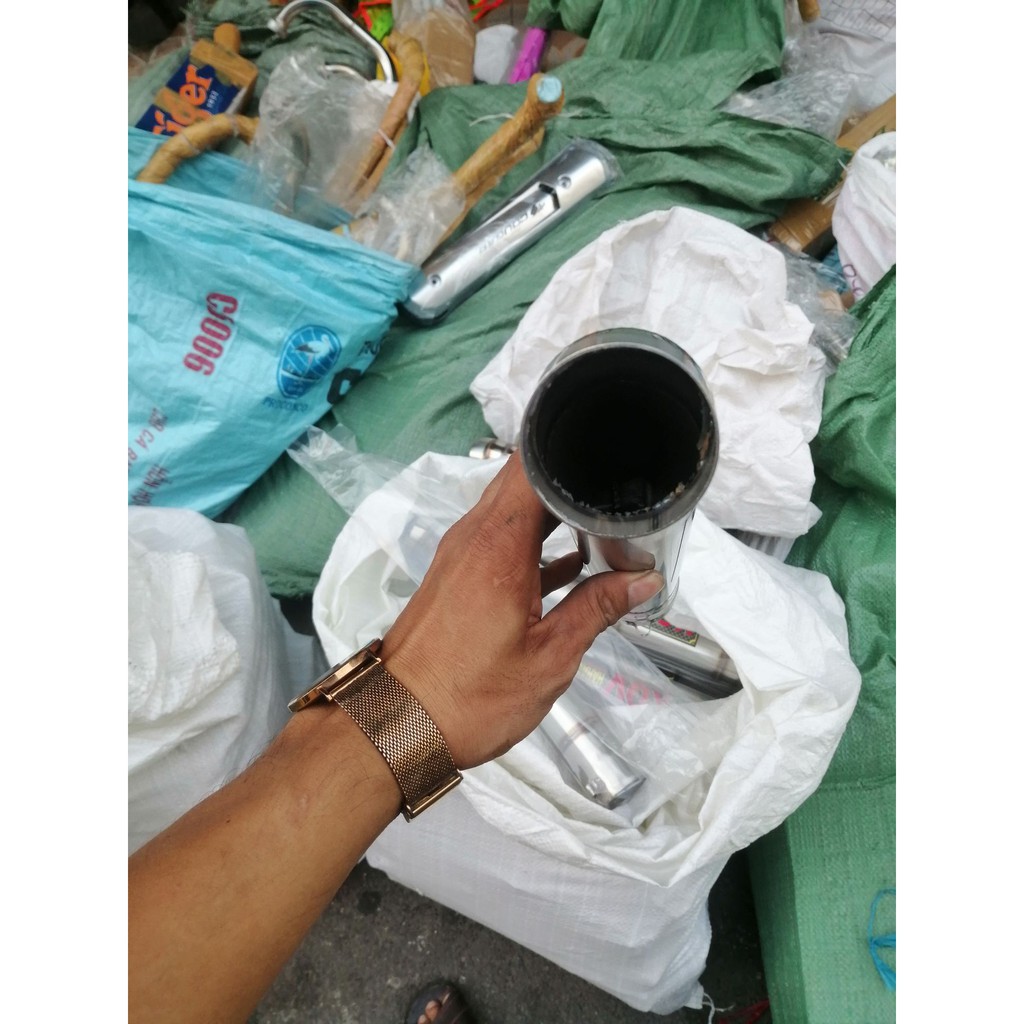 Pô Kou chất liệu Inox Không nỉ dùng cho các loại xe giá rẻ