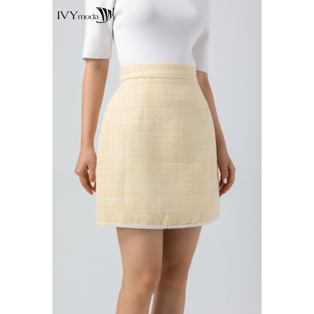 Chân váy tweed kẻ IVY moda MS 31B9014