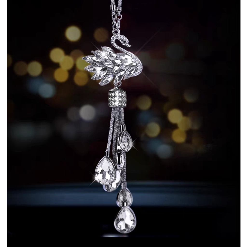 Treo gương chiếu hậu xe ô tô thiên nga - Khánh treo trang trí Gương chiếu hậu xe hơi