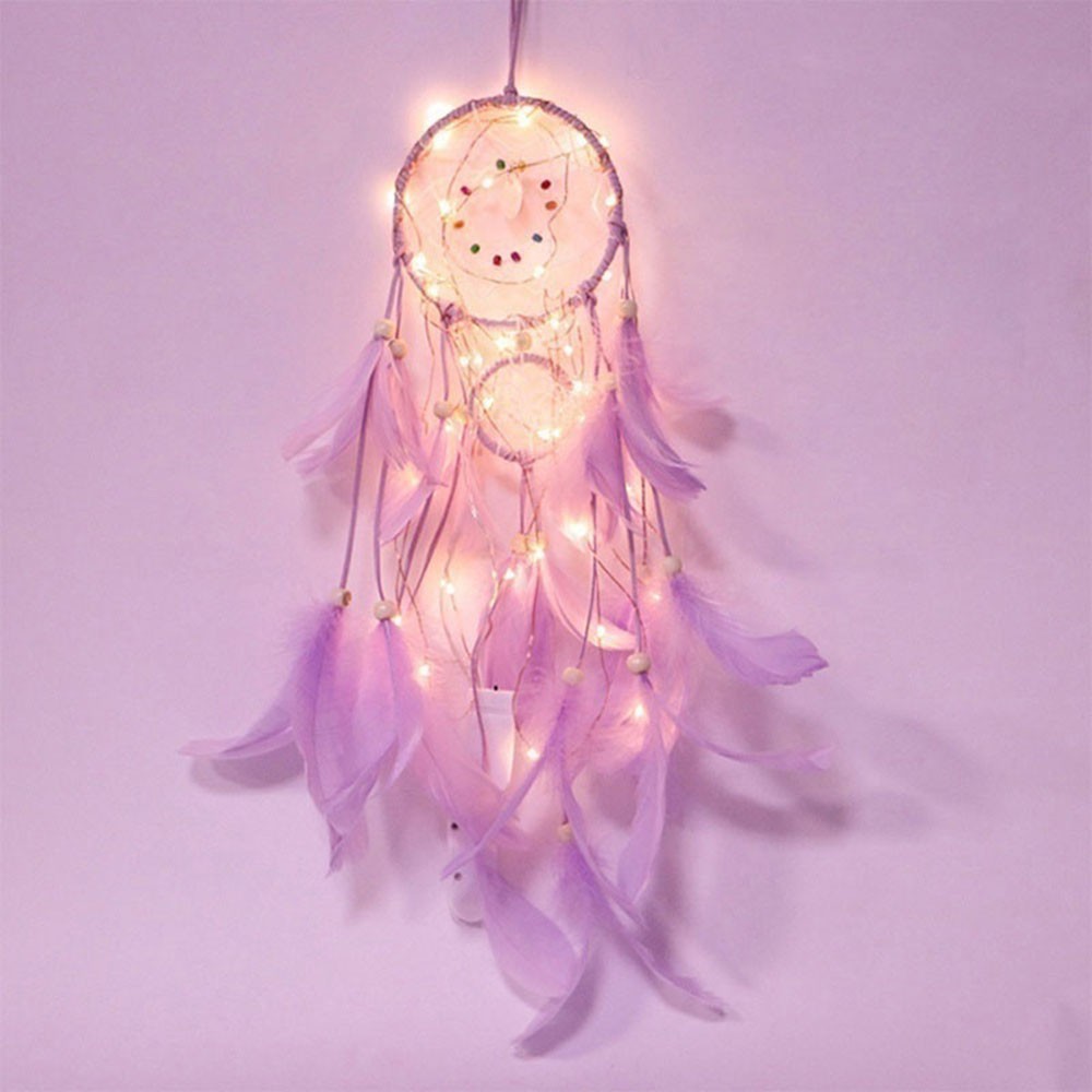 Lưới bắt giấc mơ đính lông vũ có đèn LED | BigBuy360 - bigbuy360.vn