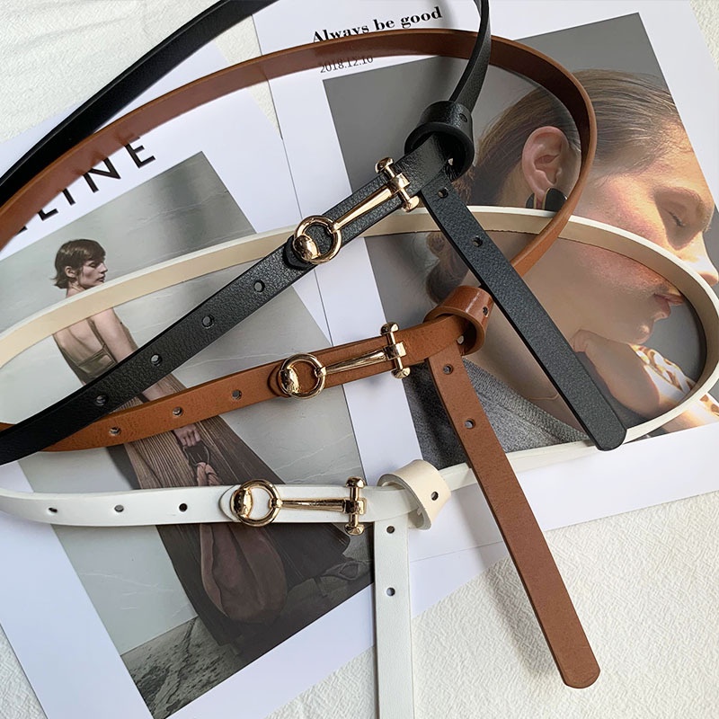 Thắt Lưng Da PU Màu Trắng / Đen / Nâu Tùy Chỉnh Thời Trang Cho Nữ