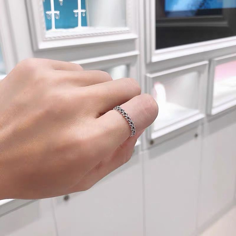 Nhẫn Đính Hôn Pandora Mạ Bạc 925 Đính Đá Sang Trọng