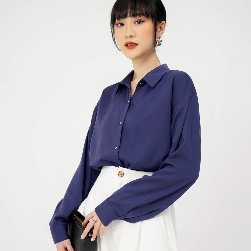 Áo sơ mi công sở nữ Méo shop dài tay chất thô Hàn form rộng Tarik