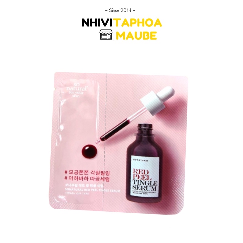 Một gói tinh chất red peel tingle serum sample dạng gói So Natural 2,5ml nhập khẩu Hàn Quốc chính hãng mẫu mới nhất