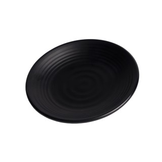 Dĩa gân nhựa melamine nhám đen size 15cm