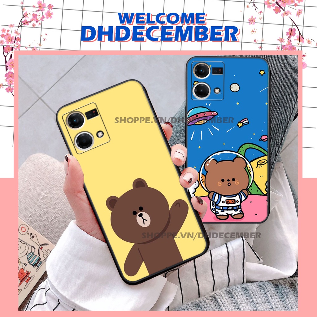 Ốp lưng Oppo RENO 7 4G - ỐP BẢO VỆ CAMERA in hình khủng long , gấu nâu xinh xắn, siêu cute  mà còn vô cùng RẺ -ĐẸP