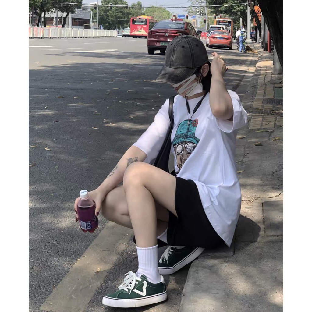 Bộ Thun Trơn Cộc Tay Oversize ALIFE Nữ  Nana's House - FREESHIP  Set áo thun tay lỡ dáng rộng và quần short ống rộng