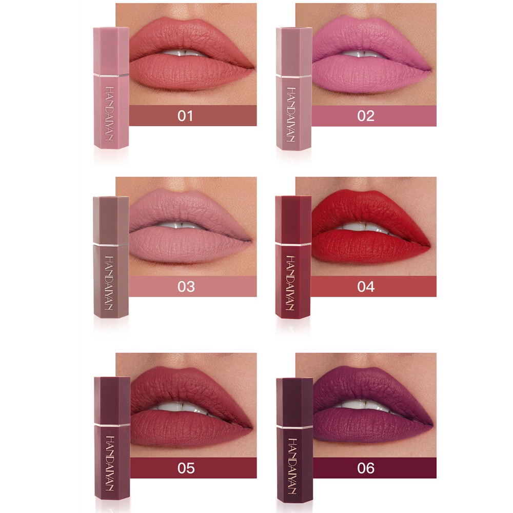 Thỏi Son Lì Chống Thấm Nước Lâu Trôi 6 Màu Sắc Tùy Chọn