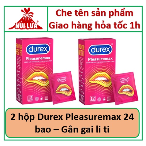 Combo 2 hộp Bao Cao Su CÓ GÂN GAI Durex Pleasuaremax hộp - 24 cái