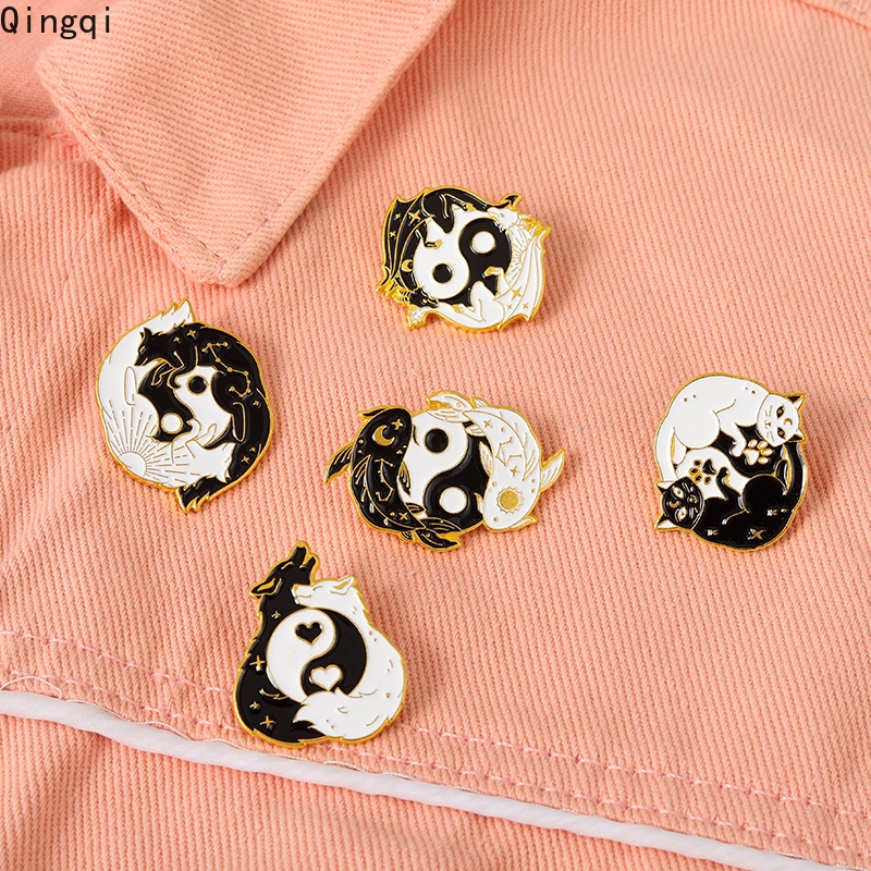 Ghim cài áo Miss Zoe hình mèo ôm cá hoạt hình dễ thương