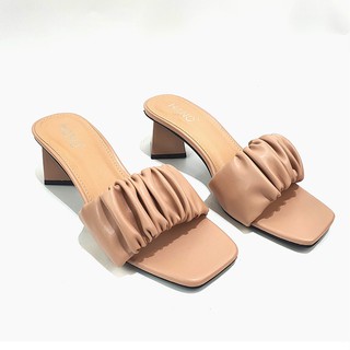 Guốc Cao Gót 5p-5cm Đế vuông Quai Ngang Nhún Bánh Bèo Chuẩn Đẹp