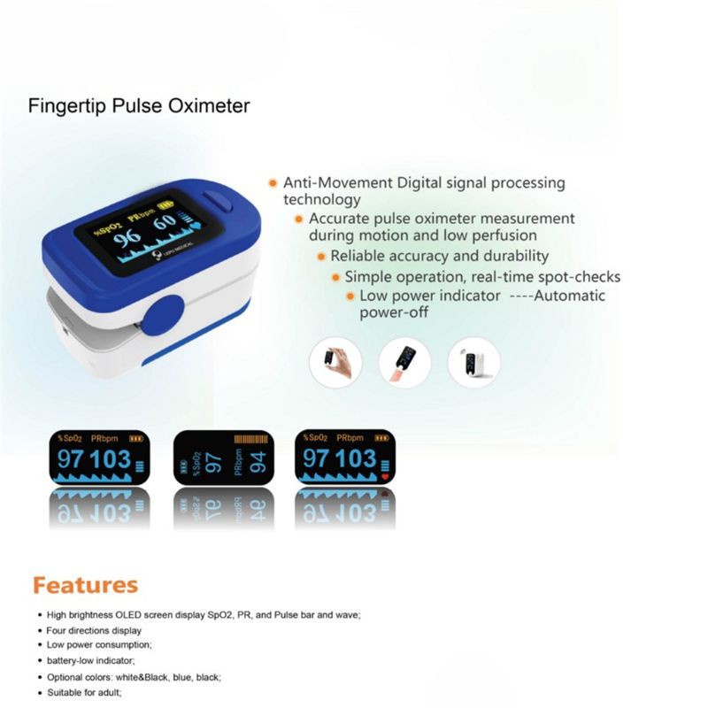 WIT Mini Protable Digital Finger Clip Oximeter Heart Pulse Rate Blood Oxygen Saturation SPO2 Monitor with Lanyard Family Aerobic Exercise Measure Activity Tracker