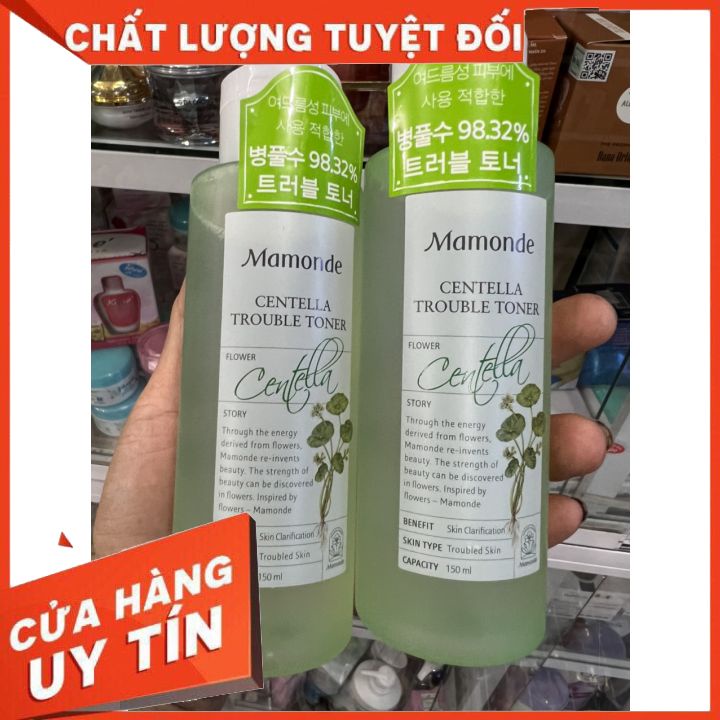 Nước hoa hồng chiết xuất rau má Mamonde centella trouble toner 150ml -DƯỠN ẨM SE KHÍT CHÂN LÔNG -GIÚP DA MỀM ẨM MỊN💖💗💗💗💗