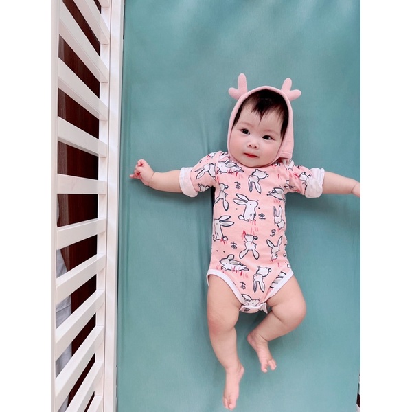 Chũn Nest - Ga cũi cho bé - xanh đẹp long lanh cành chanh, cành đào