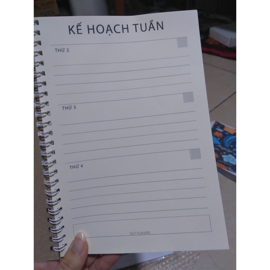 Sổ tay planner hàng xuất lỗi, in lệch trang, bị mờ  bán thanh lý 60 trang ghim kế hoạch tuần, ngày, thu chi