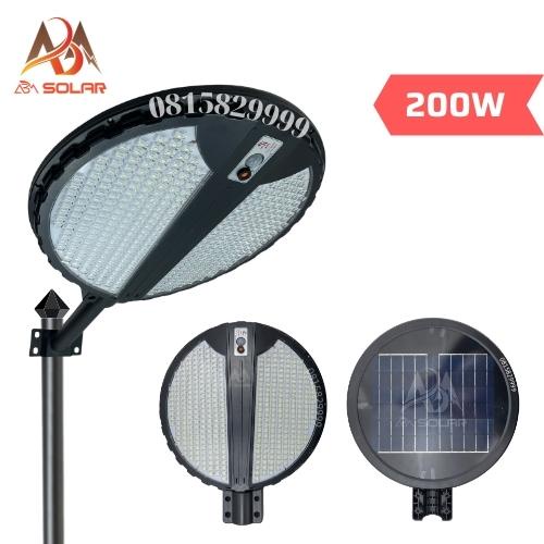 [200W]Đèn Năng Lượng Mặt Trời Liền Thể Tròn Tích Điện Tấm Pin, Chống Nước IP66,Cảm Biến Chuyển Động ,LED Siêu Sáng - ABM