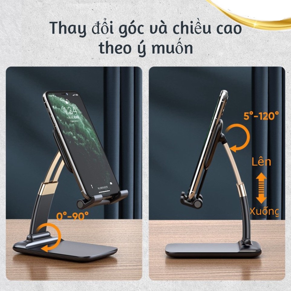 Giá Đỡ Điện Thoại Loại Cong Đa Năng, Góc Xoay Linh Hoạt, Khung Gấp Gọn Chắc Chắn Để Điện Thoại iPhone Ipad Để Bàn