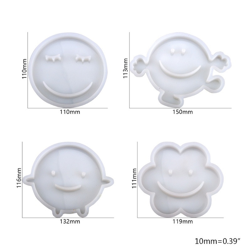 Khuôn Silicon Làm Nhựa Resin Epoxy Hình Mặt Cười Phù Hợp Cho Diy