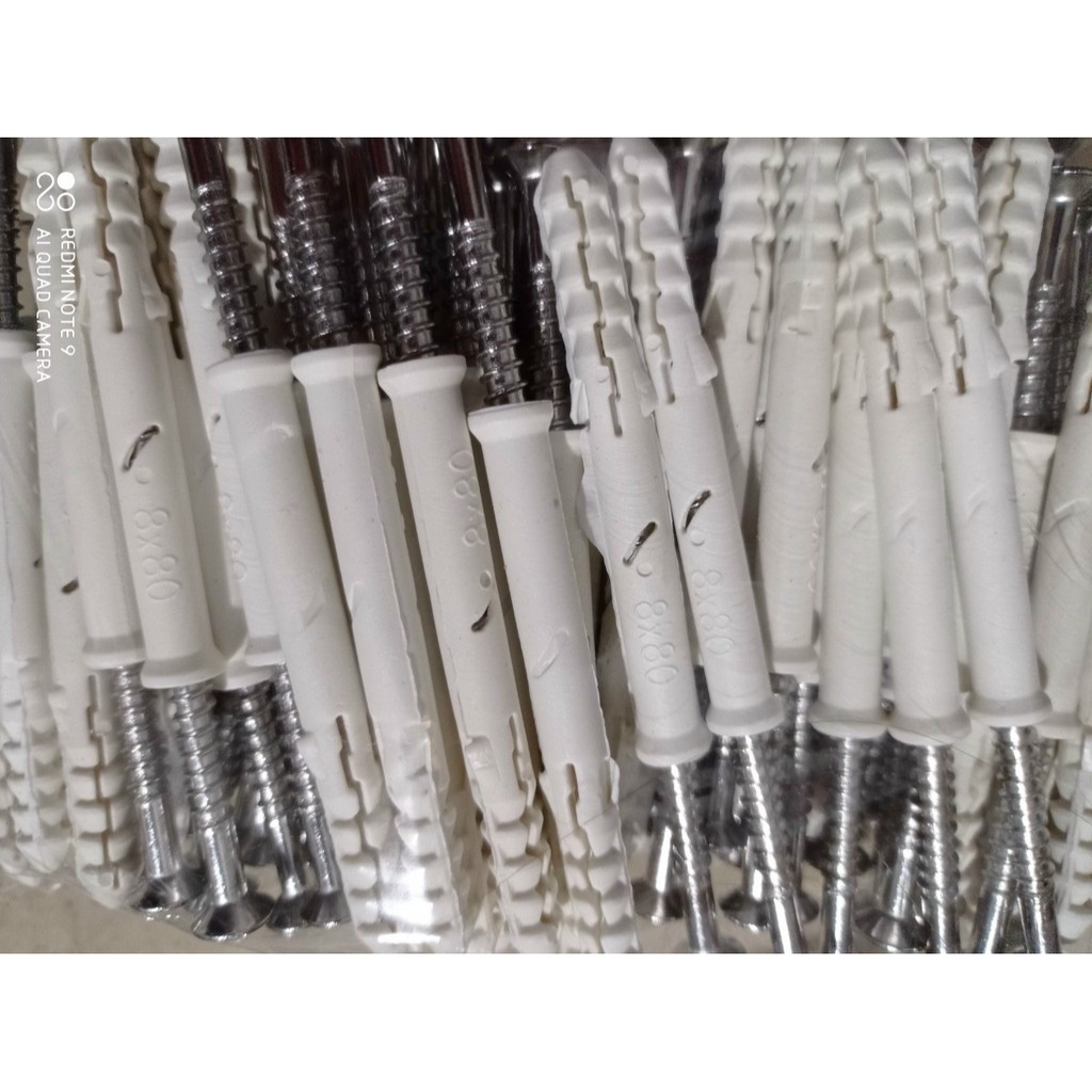 Vít Lắp Đặt M6x80mm  inox kèm nở nhựa